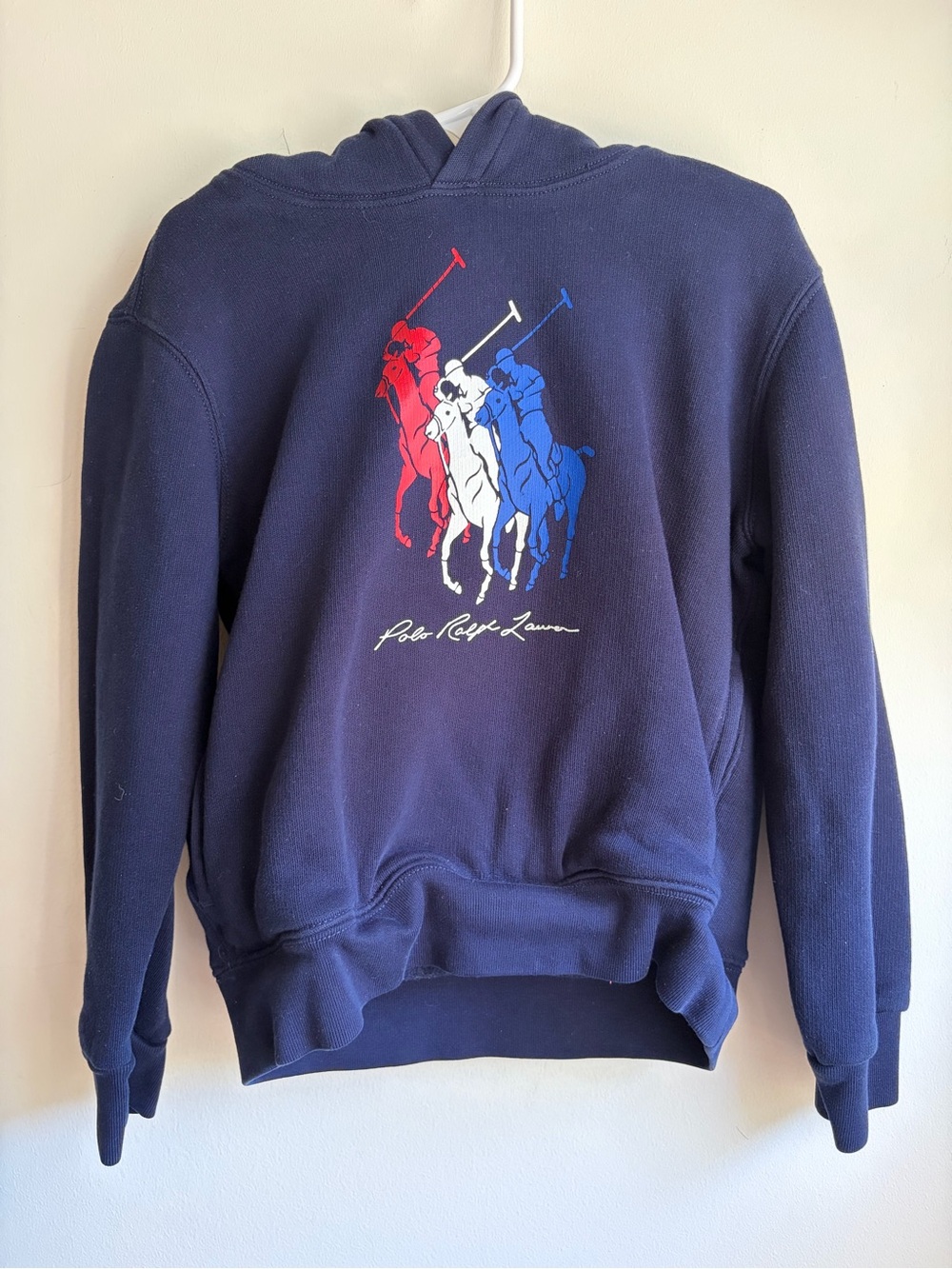 Polo Ralph Lauren Hooded Sweatshirt Boys 6 Navy Pony Logo Long Sleeve Preppy